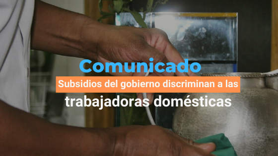 Subsidios Gobierno discriminan empleadas domesticas